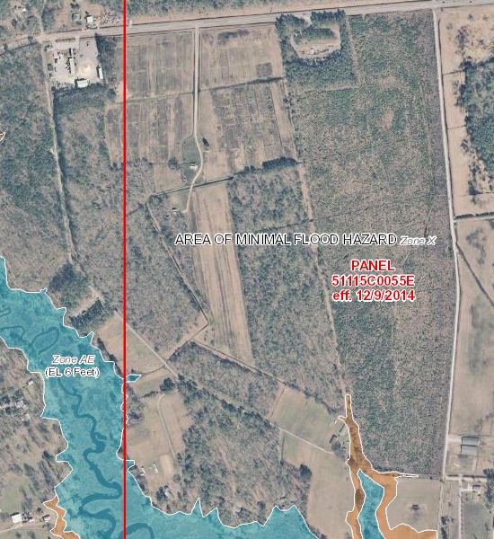 FEMA Flood Hazard Map Layer showing proposed site is in Zone X.